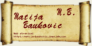 Matija Bauković vizit kartica